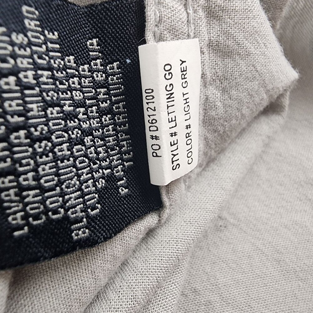 ONeill Mens XL Standard Fit Light Grey Striped Short Sleeve Button-Up Shirt - Picture 11 of 13